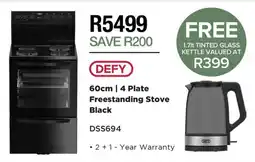 House & Home DEFY 4 Plate Freestanding Stove Black offer