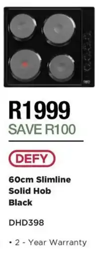 House & Home DEFY Slimline Solid Hob Black offer
