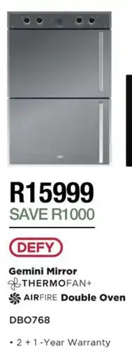 House & Home DEFY Gemini Mirror Double Oven offer