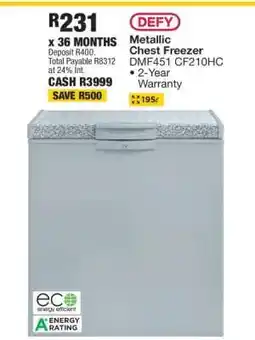 OK Furniture Defy Metallic Chest Freezer offer