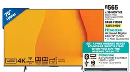 OK Furniture Hisense 4K Smart Digital LED TV 75A6Q offer