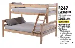 OK Furniture Homestead Clear-Finish Tri-Bunk offer