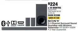 OK Furniture SONY 5.1-Channel Surround Sound Soundbar with Wireless Subwoofer HT-S20R offer