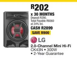 OK Furniture LG 2.0-Channel Mini Hi-Fi CK43N offer