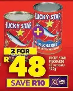 Shoprite LUCKY STAR PILCHARDS all variants 400g offer