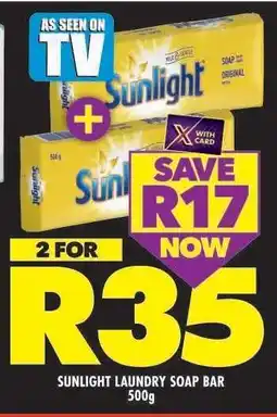 Shoprite Sunlight Laundry Soap Bar-500g offer