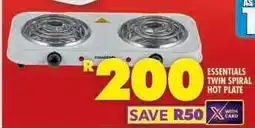 Shoprite ESSENTIALS TWIN SPIRAL HOT PLATE offer