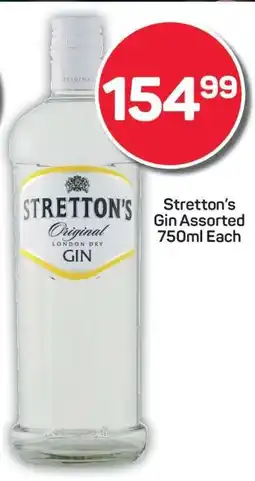 Pick n Pay Stretton's Gin Assorted 750ml Each offer