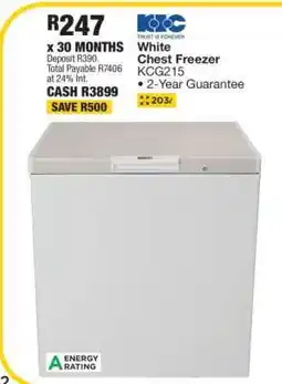 OK Furniture KIC White Chest Freezer KCG215 offer
