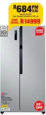 OK Furniture LG Silver Side-by-Side Freezer-Fridge offer