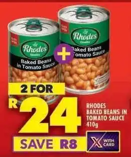 Shoprite Rhodes Baked Beans in Tomato Sauce 410g offer