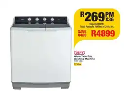 OK Furniture DEFY White Twin-Tub Washing Machine DTT180 offer