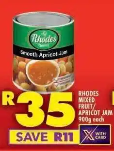 Shoprite RHODES MIXED FRUIT/APRICOT JAM offer
