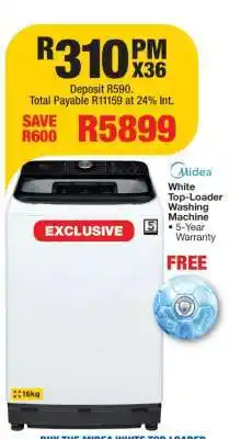 OK Furniture Midea White Top-Loader Washing Machine offer