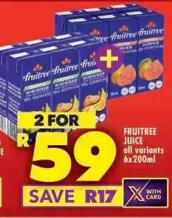 Shoprite FRUITREE JUICE all variants 6x200ml offer