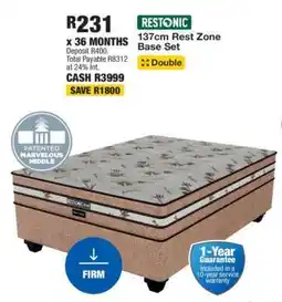 OK Furniture Restonic 137cm Rest Zone Base Set offer