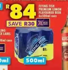 Shoprite FLYING FISH PREMIUM LEMON FLAVOURED BEER 6x500ml cans offer