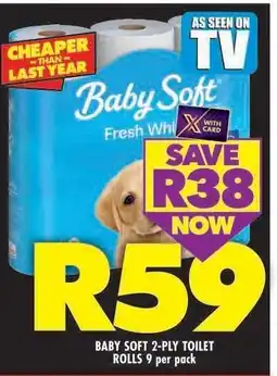 Shoprite Baby Soft 2-Ply Toilet Rolls 9 per pack offer