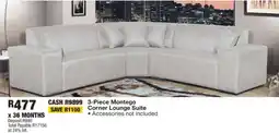 OK Furniture 3-Piece Montego Corner Lounge Suite offer