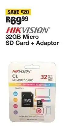 OK Furniture HIKVISION 32GB Micro SD Card + Adaptor offer