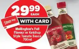 OK MiniMark Wellington's Full Flavour or Ketchup Style Tomato Sauce offer