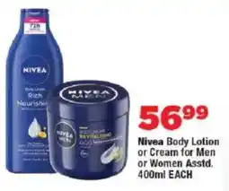 OK MiniMark Nivea Body Lotion or Cream for Men or Women Asstd. offer