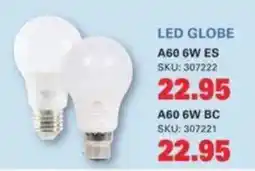 Cashbuild LED Globe A60 6W ES/ A60 6W BC offer