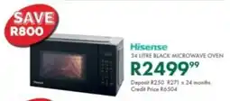 Beares Hisense black microwave oven offer
