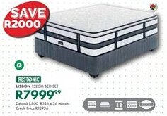 Beares Restonic lisbon 152cm bed set offer