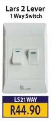 Laduma Hardware catalogue Lars 2 Lever 1 Way Switch offer