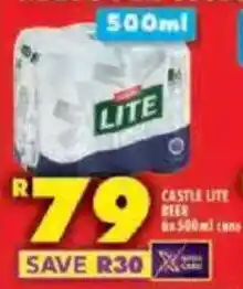 Shoprite Castle lite beer cans offer
