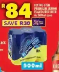 Shoprite Flying fish premium lemon flavoured beer cans offer