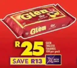 Shoprite Glen tagless teabags offer