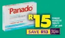Shoprite Panado headache tablets offer