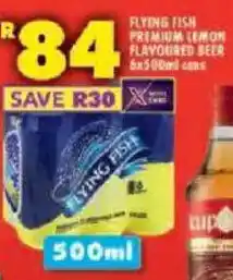 Shoprite Flying fish premium lemon flavoured beer cans offer