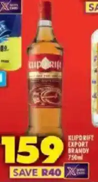 Shoprite Klipdrift export brandy offer