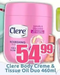 Three Star Cash and Carry Clere Body Creme & Tissue Oil Duo offer