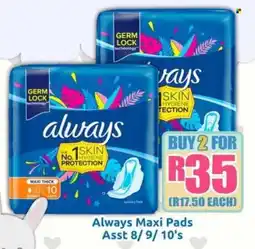Three Star Cash and Carry Always Maxi Pads Asst offer