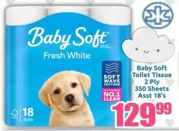 Three Star Cash and Carry Baby Soft Toilet Tissue 2 Ply 350 Sheets Asst offer