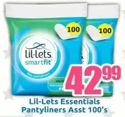 Three Star Cash and Carry Lil-Lets Essentials Pantyliners Asst offer