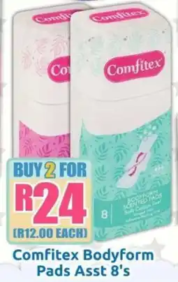 Three Star Cash and Carry Comfitex Bodyform Pads Asst offer