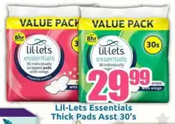 Three Star Cash and Carry Lil-Lets Essentials Thick Pads Asst offer