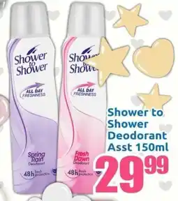 Three Star Cash and Carry Shower to Shower Deodorant Asst offer