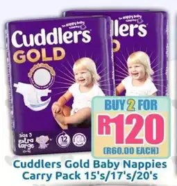Three Star Cash and Carry Cuddlers Gold Baby Nappies Carry Pack offer