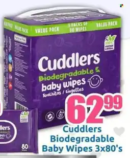 Three Star Cash and Carry Cuddlers Biodegradable Baby Wipes offer