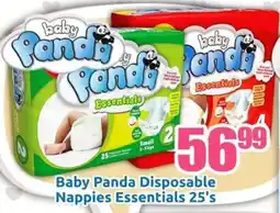 Three Star Cash and Carry Baby Panda Disposable Nappies Essentials offer