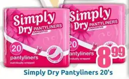 Three Star Cash and Carry Simply Dry Pantyliners offer