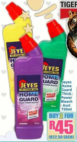 Three Star Cash and Carry Jeyes Home Guard Thick Power Bleach Asst offer