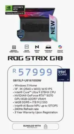 Computer Mania ASUS ROG Strix G18 offer