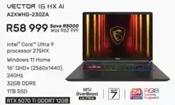 Computer Mania MSI Vector 16 HX AI offer